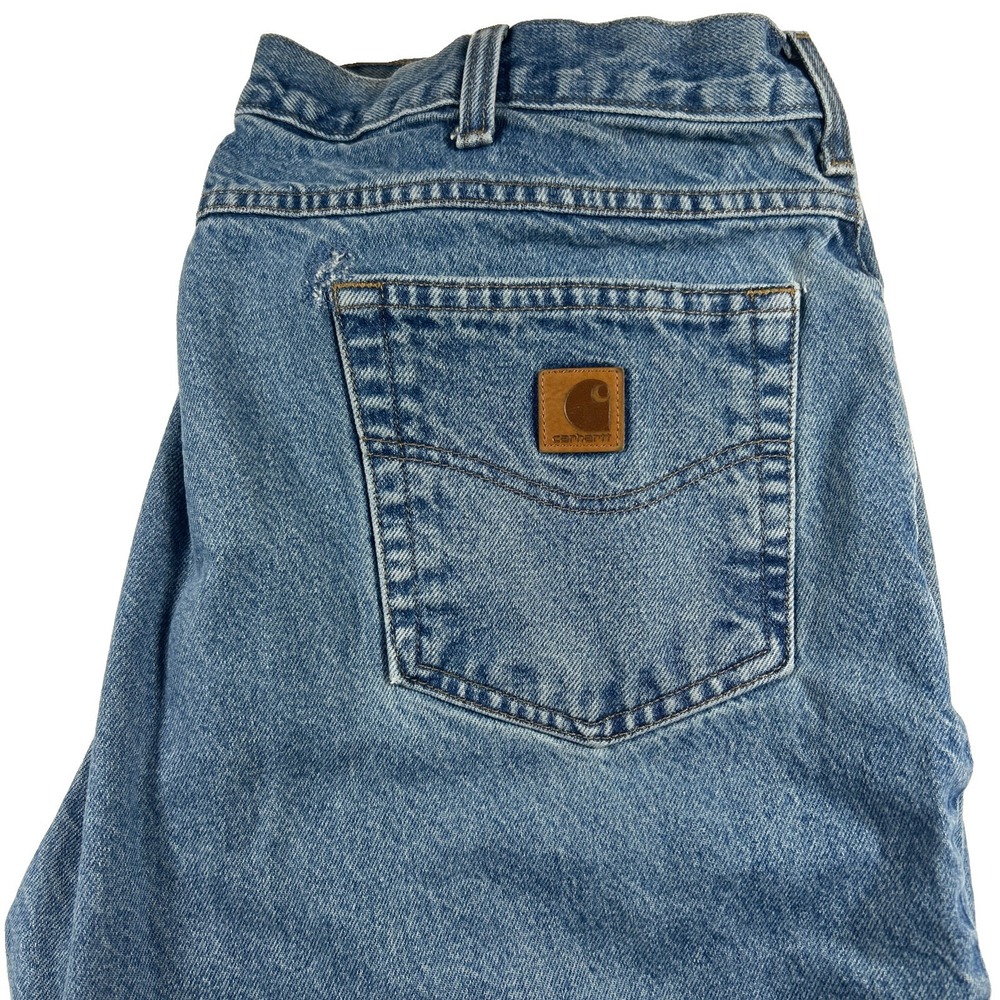 Carhartt Mens Relaxed Fit Straight Leg Blue Denim Workwear Jeans B17-DST 42x30